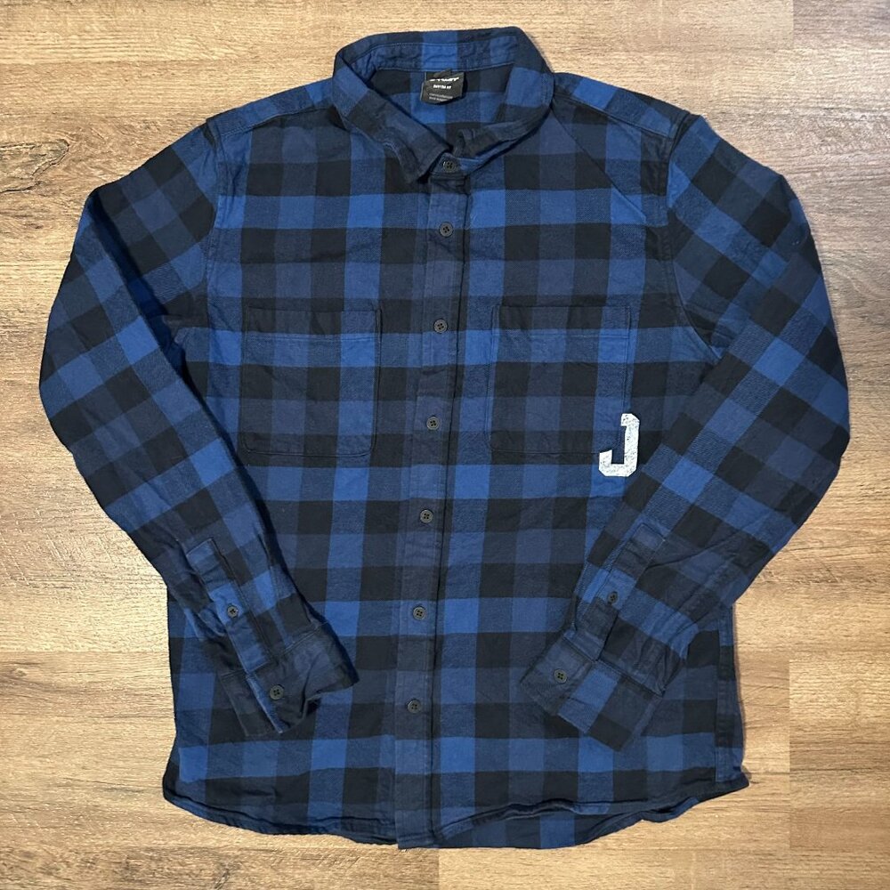 Oakley Casual Button Down Mens XL Blue Plaid Custom Fit Flannel Shirt